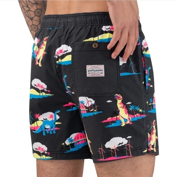 Party Pants Mens XXL Dinosaur Print 5 Inch Shorts - Picture 2 of 16